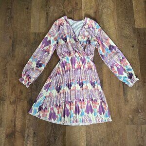 Women's SHEIN Dress Size S Purple Floral Print Long Sleeve